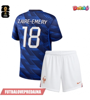 Lacne Dětský Futbalové dres Francúzsko Warren Zaire-Emery #18 MS 2026 Krátky Rukáv - Domáci (+ trenírky)